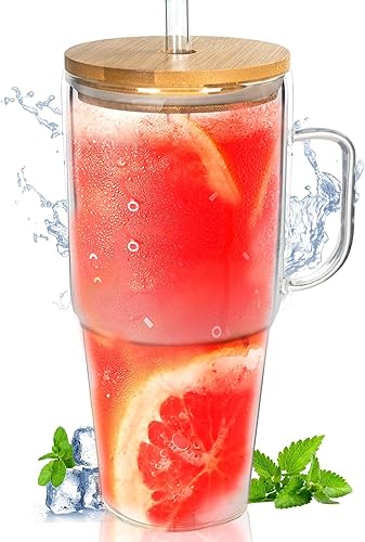 ANOTION Glass Tumbler with Straw photo 1