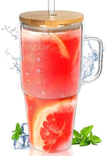 ANOTION Glass Tumbler with Straw photo 2