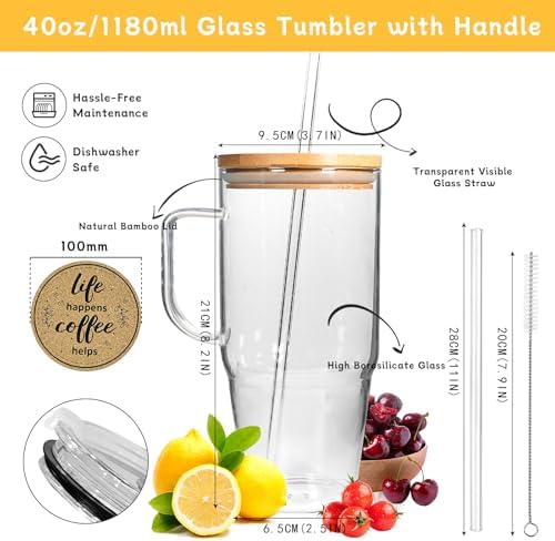 ANOTION Glass Tumbler with Straw photo 4