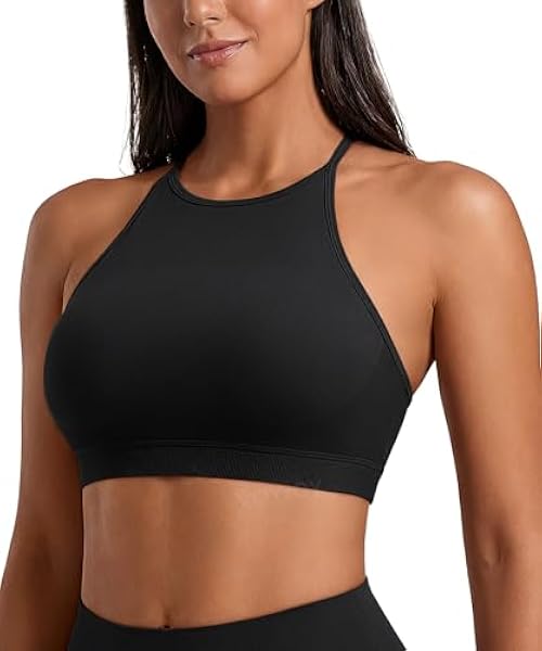 VOYJOY High Neck Backless Sports Bra, Grey photo 1