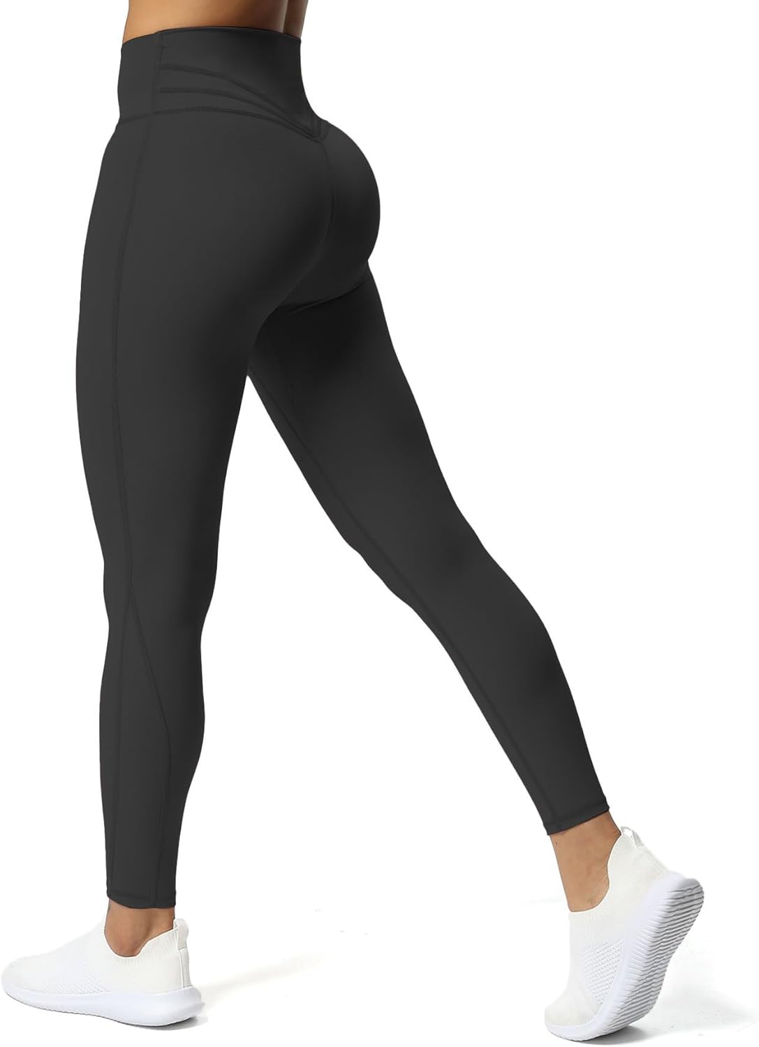 Aoxjox Trinity V-Waist Scrunch Leggings, Black photo 1